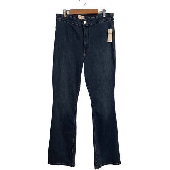 Anthropologie Pilco High Rise Dark Wash Flare Jeans Size 31 NWT - Picture 1 of 9